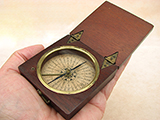 Georgian period travellers mahogany cased pocket compass